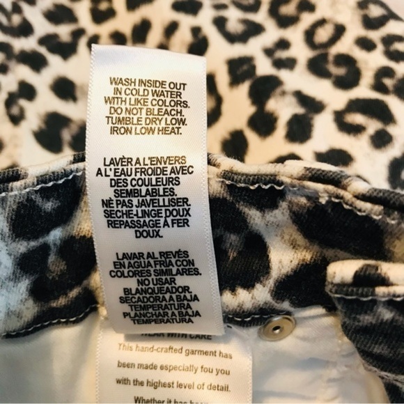 Good American Good Waist Crop Skinny Jeans White SNOW LEOPARD print size 8 29 - Picture 13 of 13